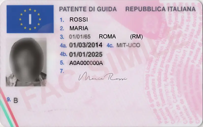 Italy Driver License