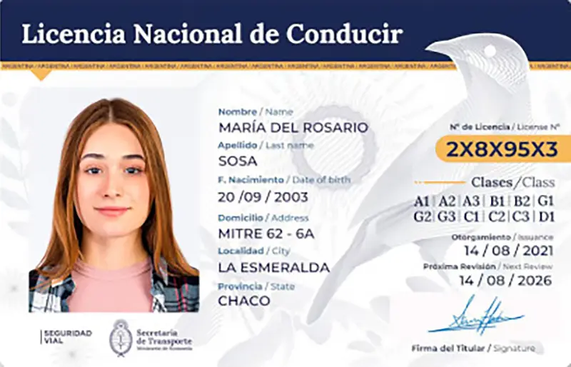 アルゼンチン共和国の運転免許証