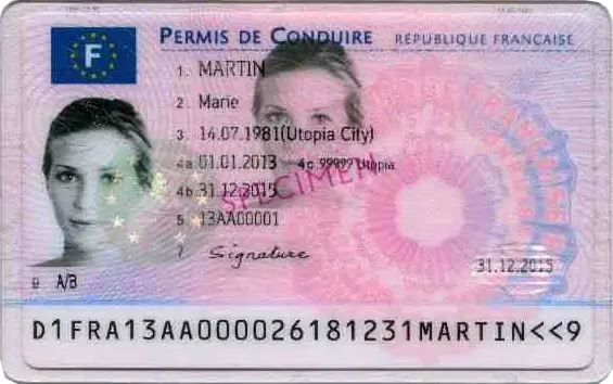 ニューカレドニア（フランス領）の運転免許証