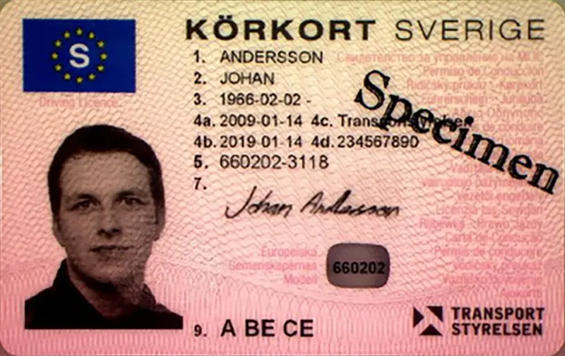 スウェーデン王国の運転免許証